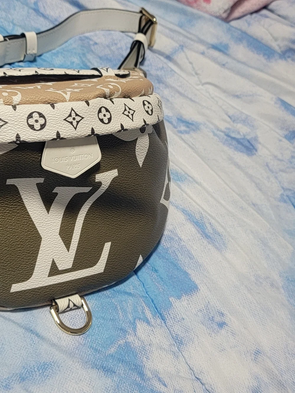 Louis Vuitton White and Brown Monogram Bumbag